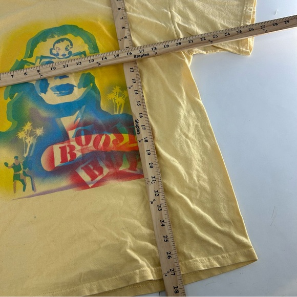 Vintage Devo Shirt Mens Large Yellow Y2K Booji Boy Short Sleeve Band Tee 2000s - Picture 5 of 8
